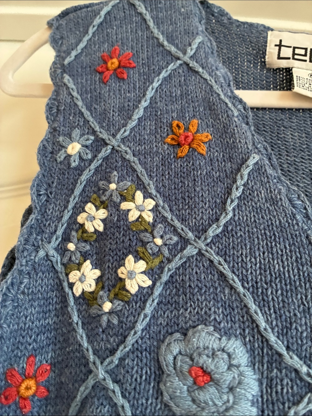 Vintage 3D Crochet Coastal Grandma Vest Top Cottagecore Size M - Picture 4 of 5